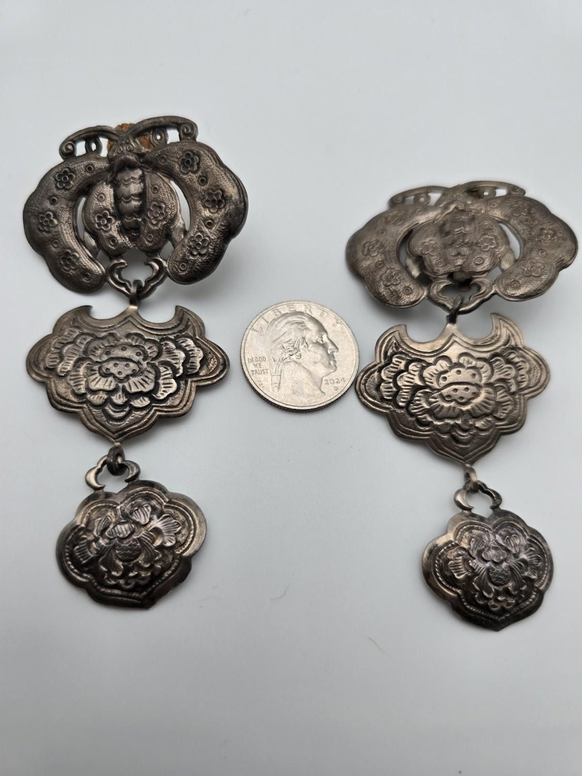 Other Dweck Signed Sterling Earrings 4"Statement Dangles Butterfly Size ONE SIZE - 1 Thumbnail