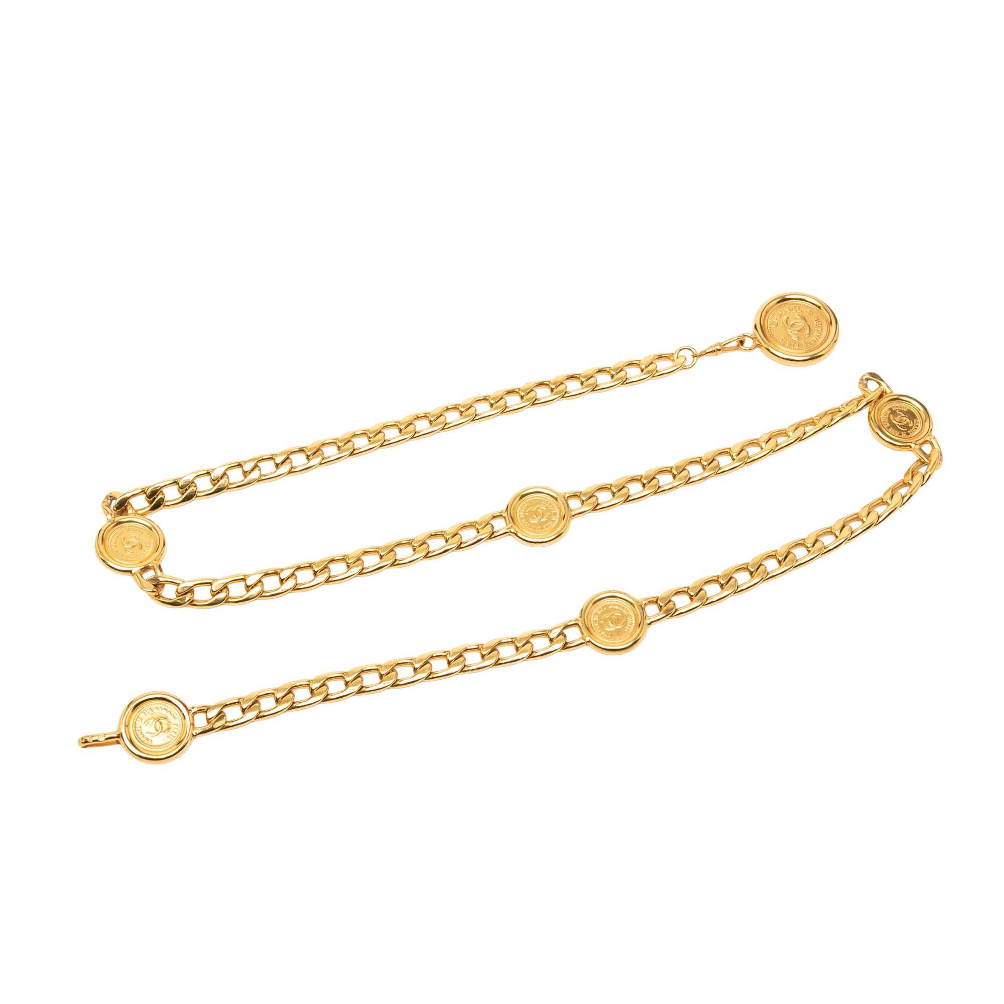 Chanel Chanel Gold Plated Medallion Rue Cambon Chain Belt Size ONE SIZE - 1 Thumbnail