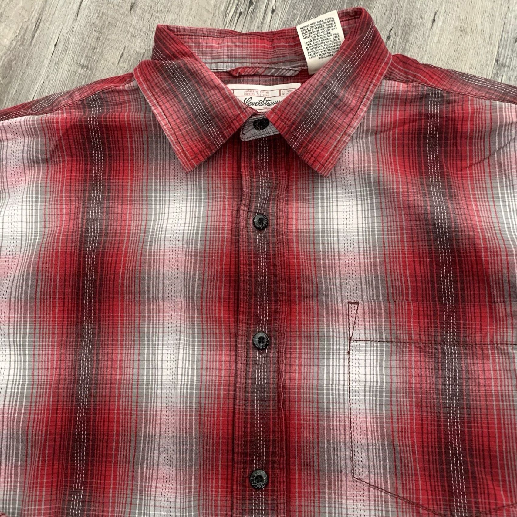 Levi's VINTAGE Levi's Shirt Mens L Red Plaid Long Sleeve Button-Up 100% Cotton Size US L / EU 52-54 / 3 - 3 Thumbnail