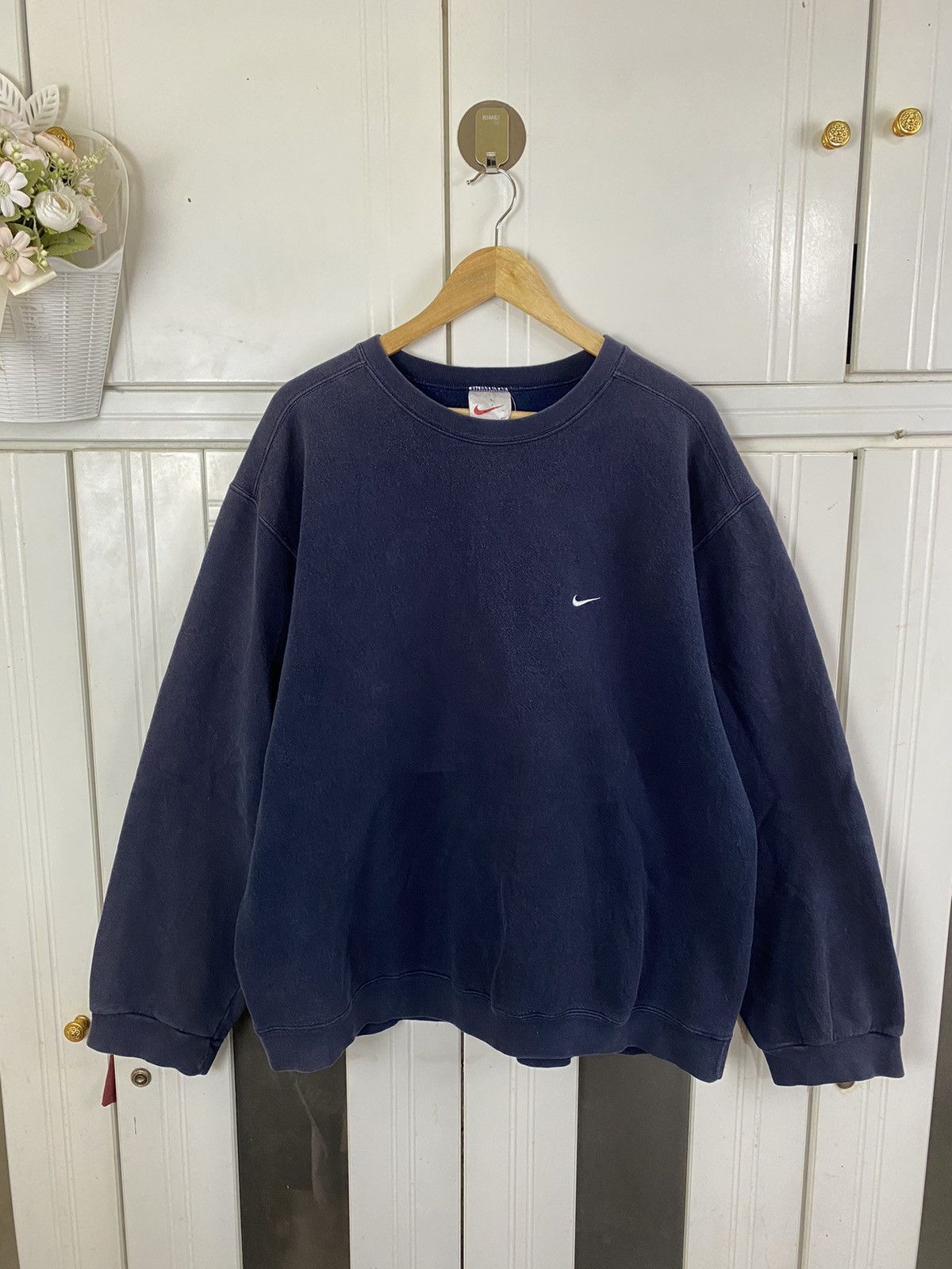 Nike × Vintage 90s Nike Swoosh Crewneck Size US XL / EU 56 / 4 - 1 Thumbnail