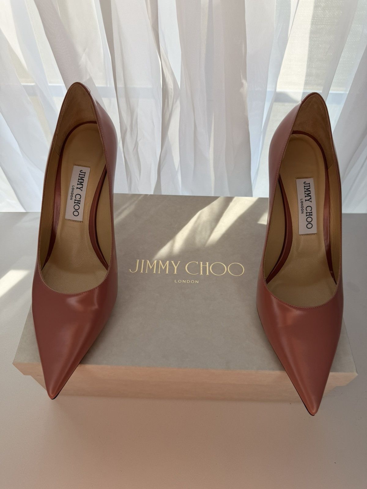 Jimmy Choo Jimmy Choo Mauve Pink Leather Pointed Toe Pumps Size US 9 / IT 39 - 1 Thumbnail