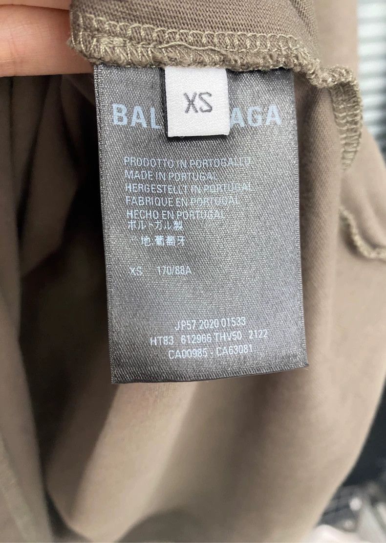 Balenciaga Balenciaga Back Embroidered Logo Mocha Short Sleeve T-Shir Size US XS / EU 42 / 0 - 6 Thumbnail