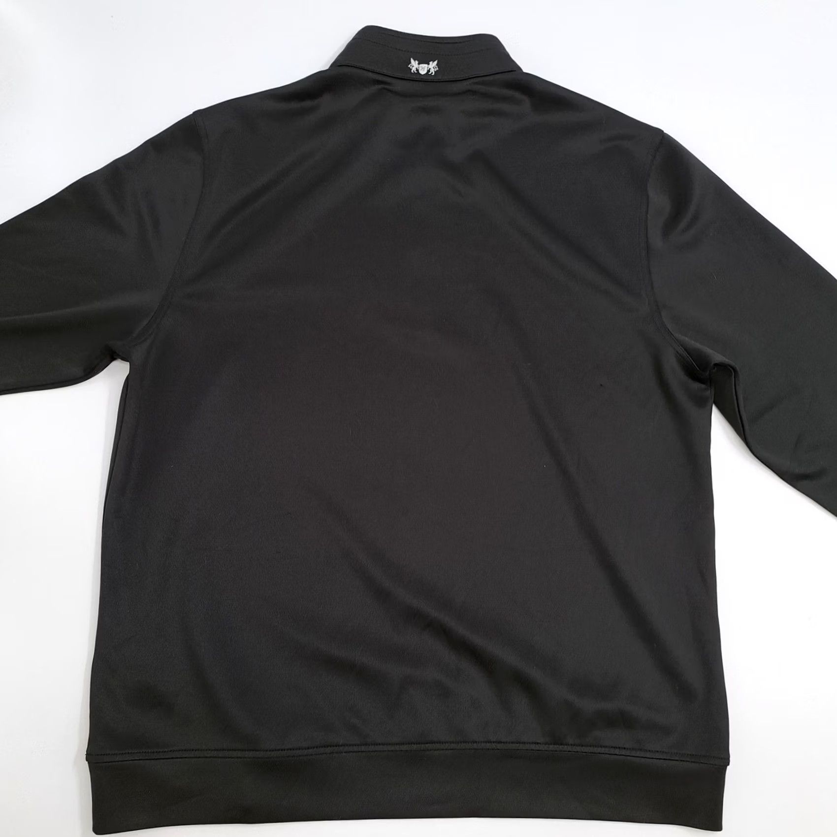 Vintage Hickey Freeman Quarter Zip Pullover Mens L Black Polyester Spandex Stretch Mock Neck Zipper Logo Breathable Lightweight Casual Activewear Golf Travel Size US L / EU 52-54 / 3 - 6 Thumbnail