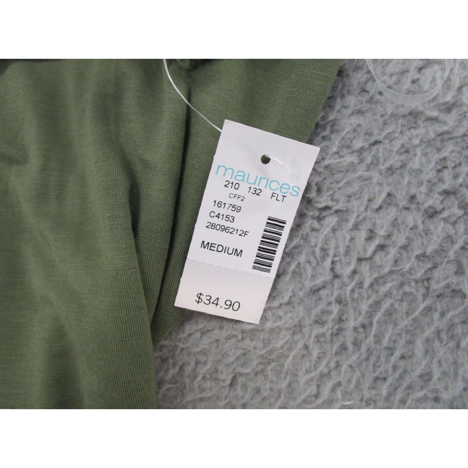Vintage Maurices Dress Sleeveless Olive Green Stretch Midi Size Medium NEW Size M / US 6-8 / IT 42-44 - 3 Thumbnail