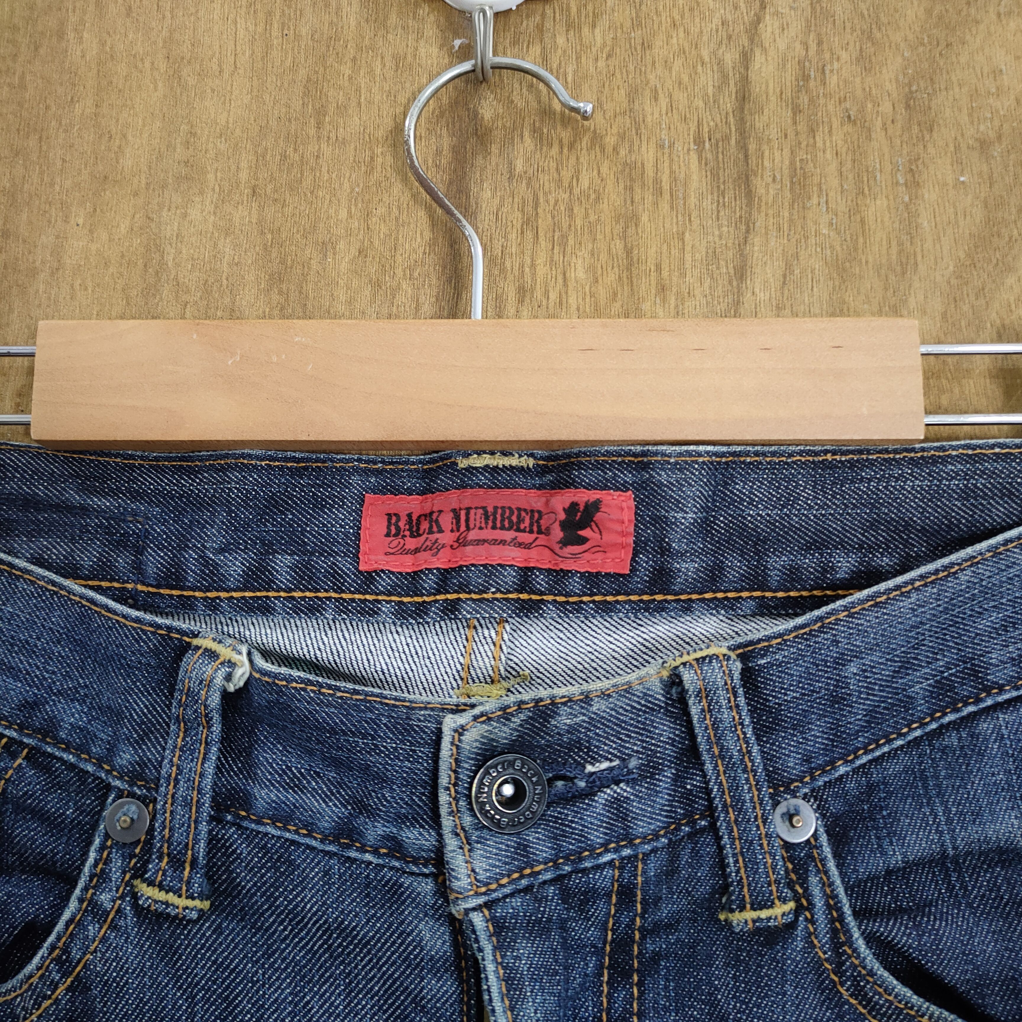 Jean × Numbers VINTAGE BACK NUMBER FADED DISTRESSED DENIM JEANS PANTS Size US 30 / EU 46 - 5 Thumbnail