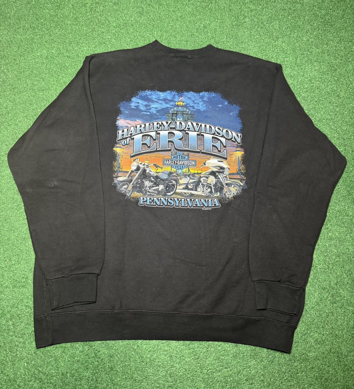 Harley Davidson Y2K Harley Davidson Biker Baggy Black Crewneck Sweatshirt Size US XL / EU 56 / 4 - 3 Thumbnail