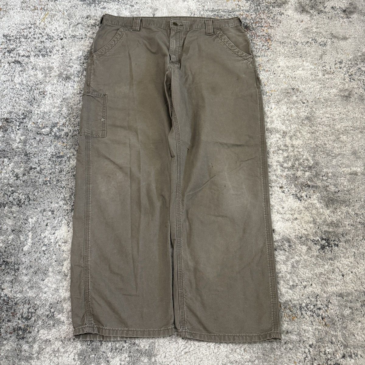 Carhartt × Vintage Vintage Y2K Faded brown Carhartt wide leg carpenter pants Size US 38 / EU 54 - 3 Thumbnail