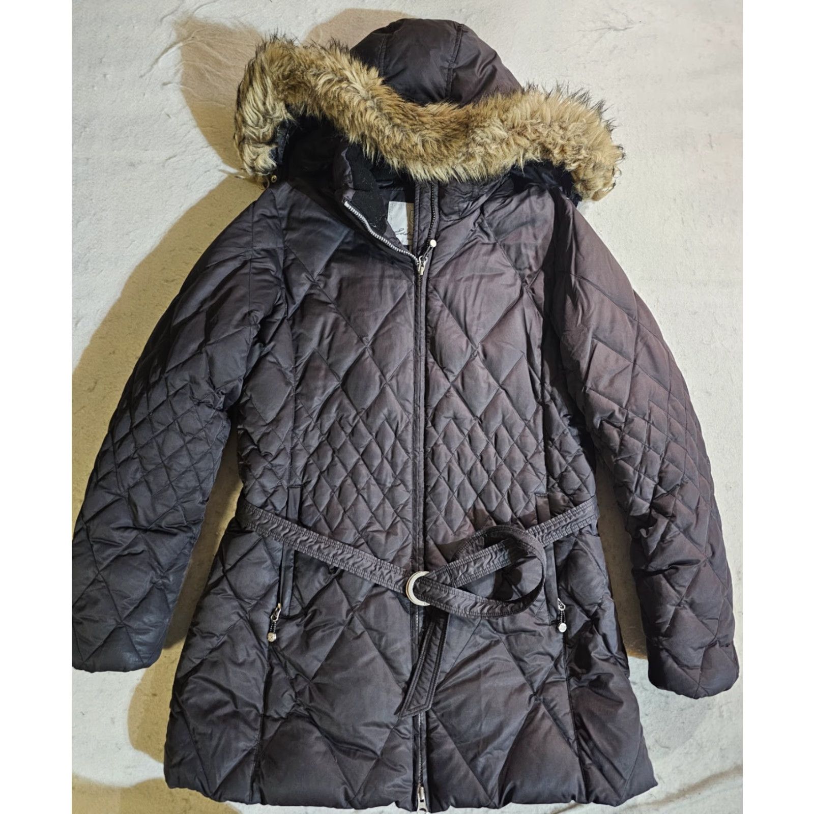Eddie Bauer EDDIE BAUER Parka Jacket Black Down-Fill Faux Fur Hood Trim Womens Large Length Mid-Length Regular Size L / US 10 / IT 46 - 2 Thumbnail