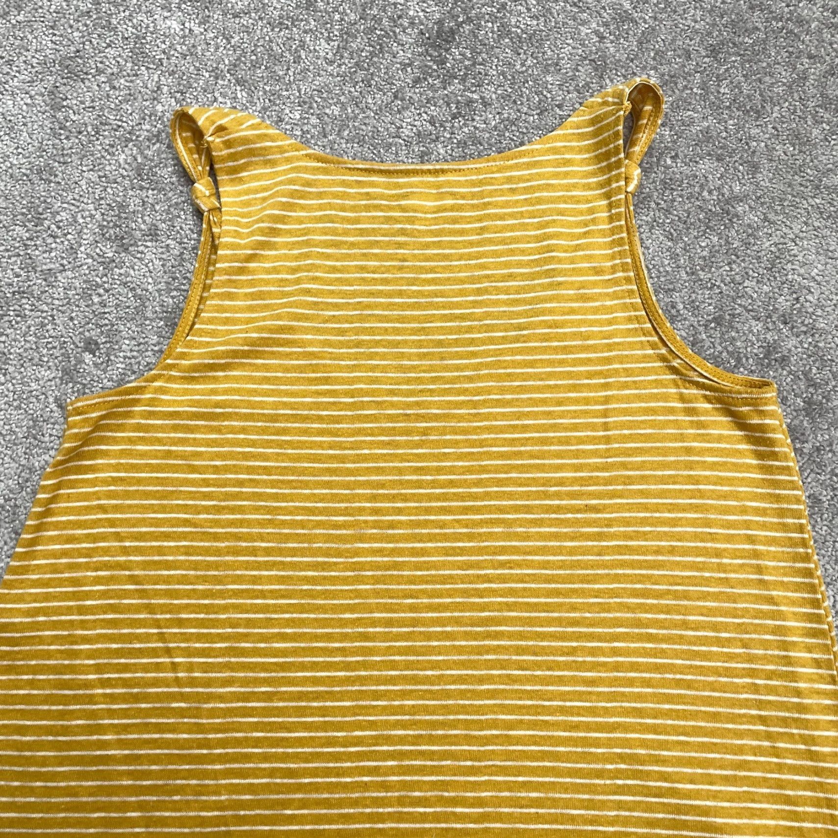 Old Navy Old Navy Linen Blend Relaxed Fit Tank Womens Small Golden Yellow Striped Size S / US 4 / IT 40 - 3 Thumbnail