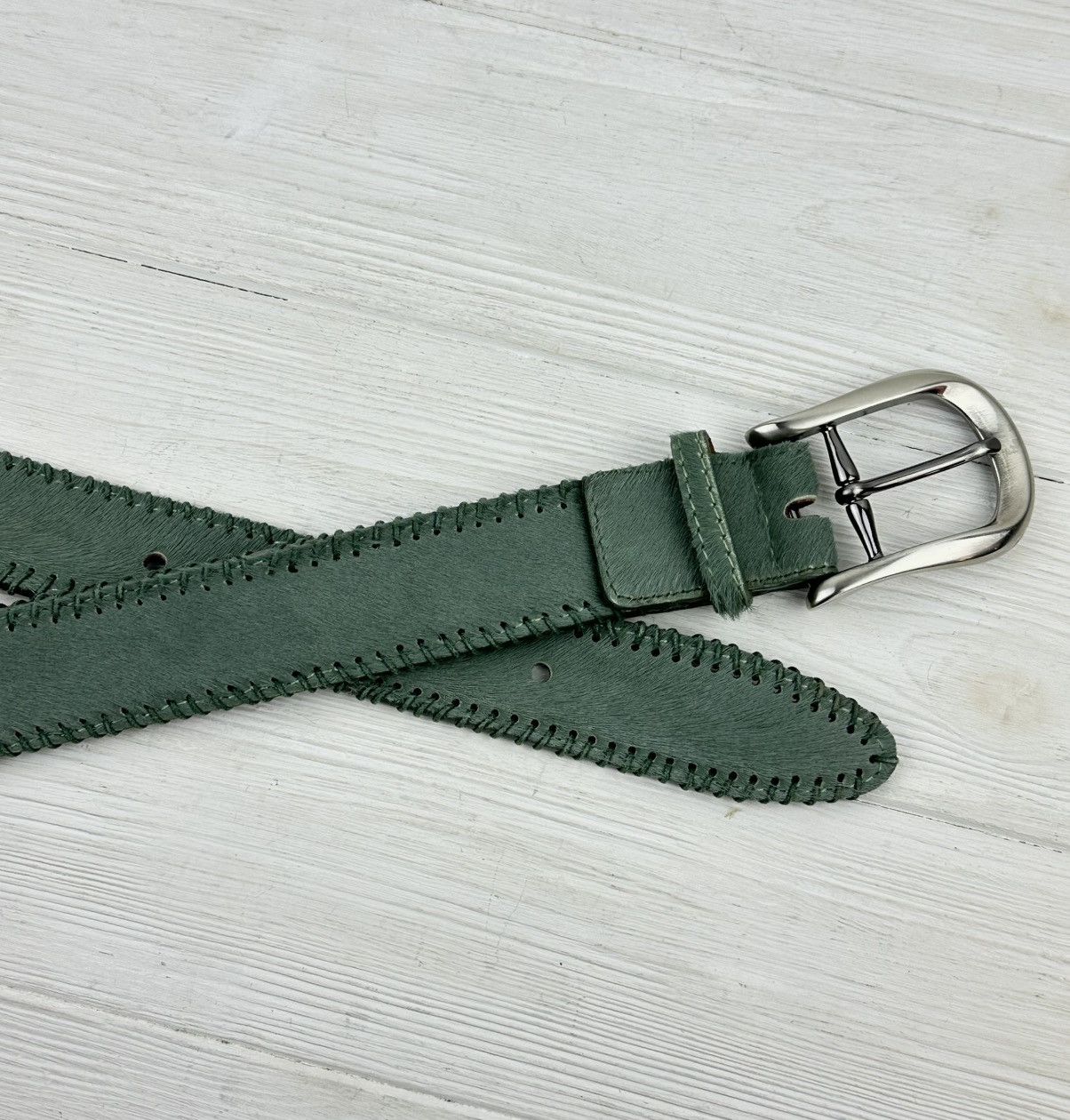 Ralph Lauren Ralph Gladen Genuine Leather Green Belt 100 cm Made in Italy Size ONE SIZE - 8 Thumbnail