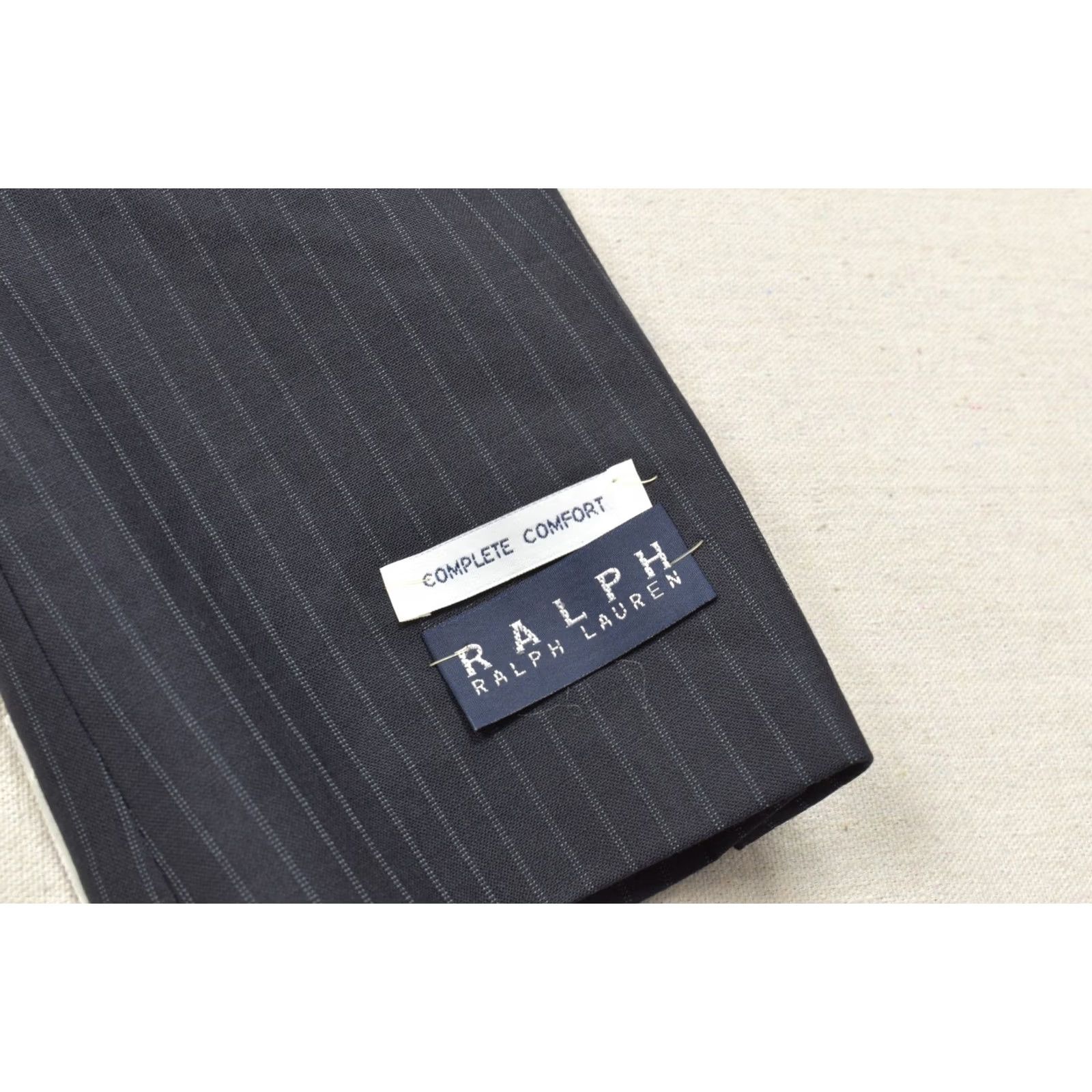 Ralph Lauren Ralph Lauren Men's Blazer 44L Navy Pinstripe Wool Lycra 2-Button Front Notch Lapel Single-Vented Long Jacket Coat Size 44R - 6 Thumbnail