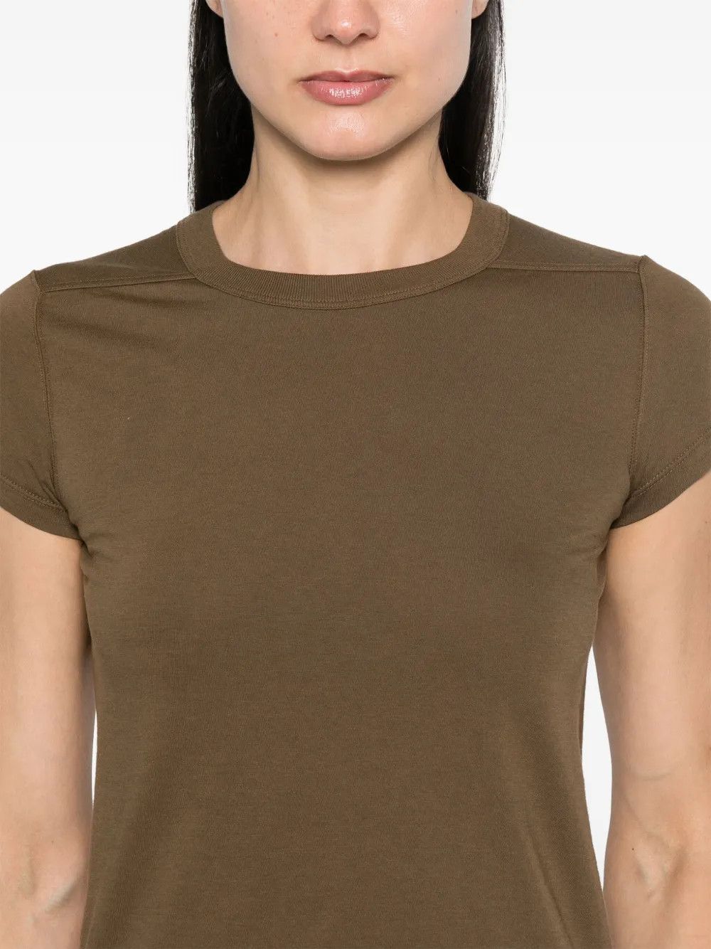 Rick Owens o1y0126 Crewneck T-Shirt in Khaki Size M / US 6-8 / IT 42-44 - 2 Thumbnail