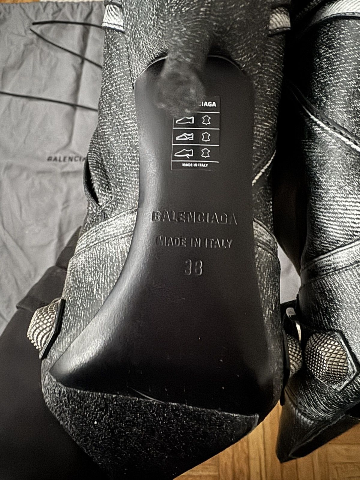 Balenciaga BALENCIAGA Cagole 90 leather knee-high boots size 38 Size US 7.5 / IT 37.5 - 5 Thumbnail