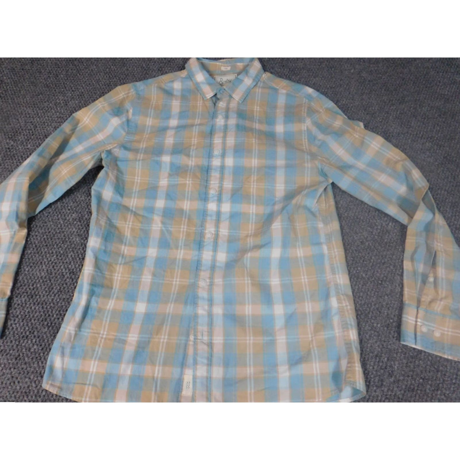 Jos. A. Bank Jos. A. Bank Mens Shirt Medium Slim Plaid Blue Button-Down Long Sleeve Collared Cotton Polyester Knit Size US M / EU 48-50 / 2 - 3 Thumbnail