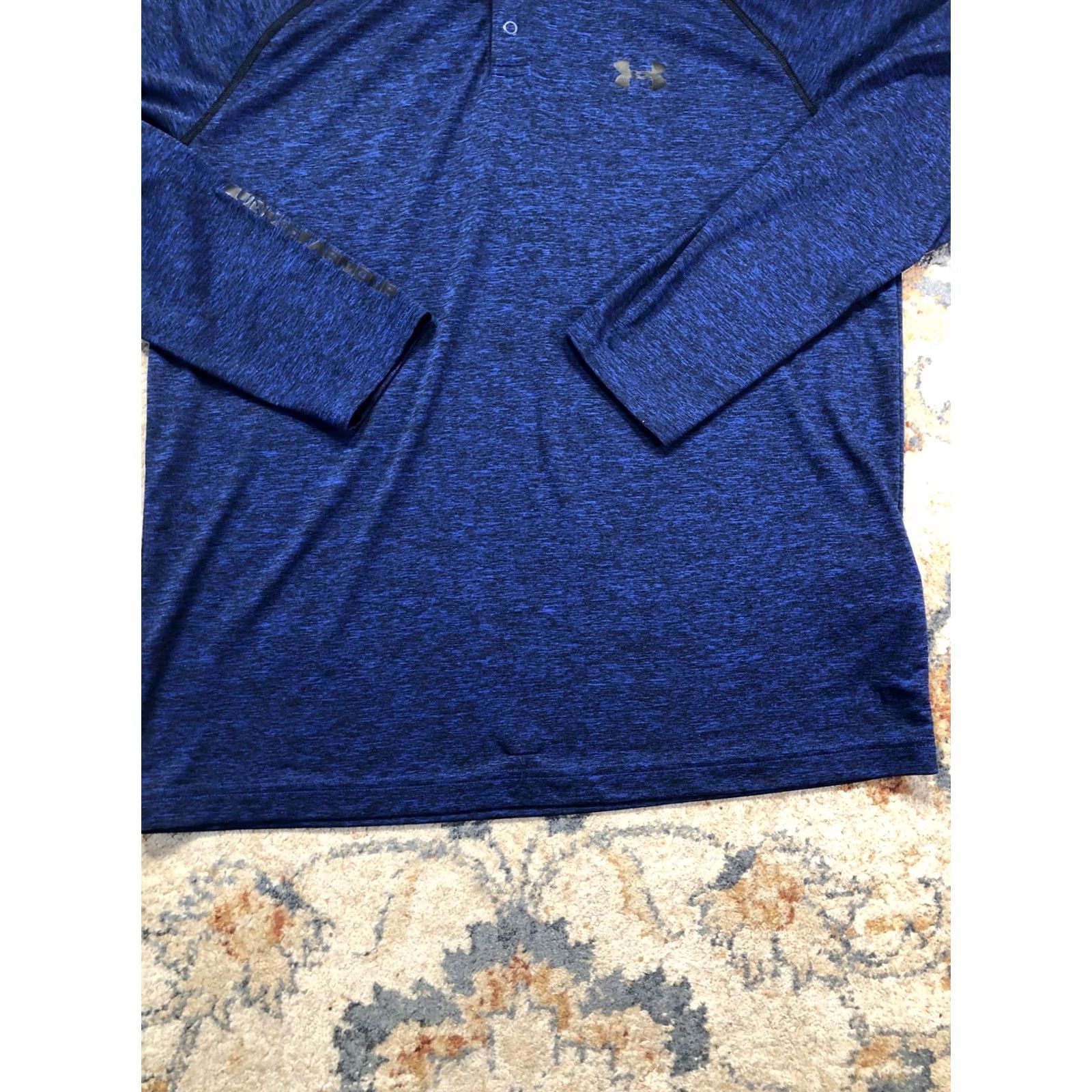 Under Armour Under Armour Hoodie Shirt Mens Large Blue Lightweight Henley Pullover HeatGear Shirt Size US L / EU 52-54 / 3 - 5 Thumbnail