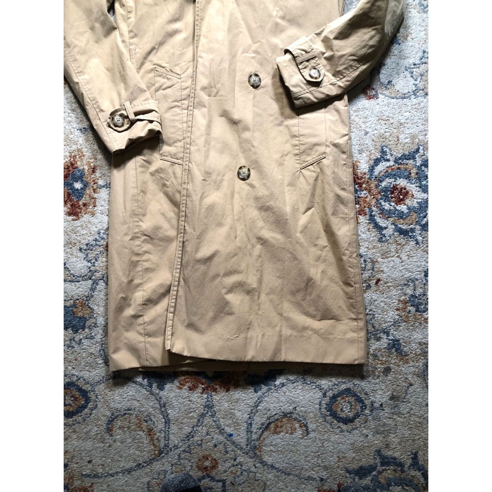 Abercrombie & Fitch Abercrombie & Fitch Trench Coat Women’s Size Small Beige Long Button Belted Pockets All Seasons Fall Spring Y2K Size S / US 4 / IT 40 - 4 Thumbnail