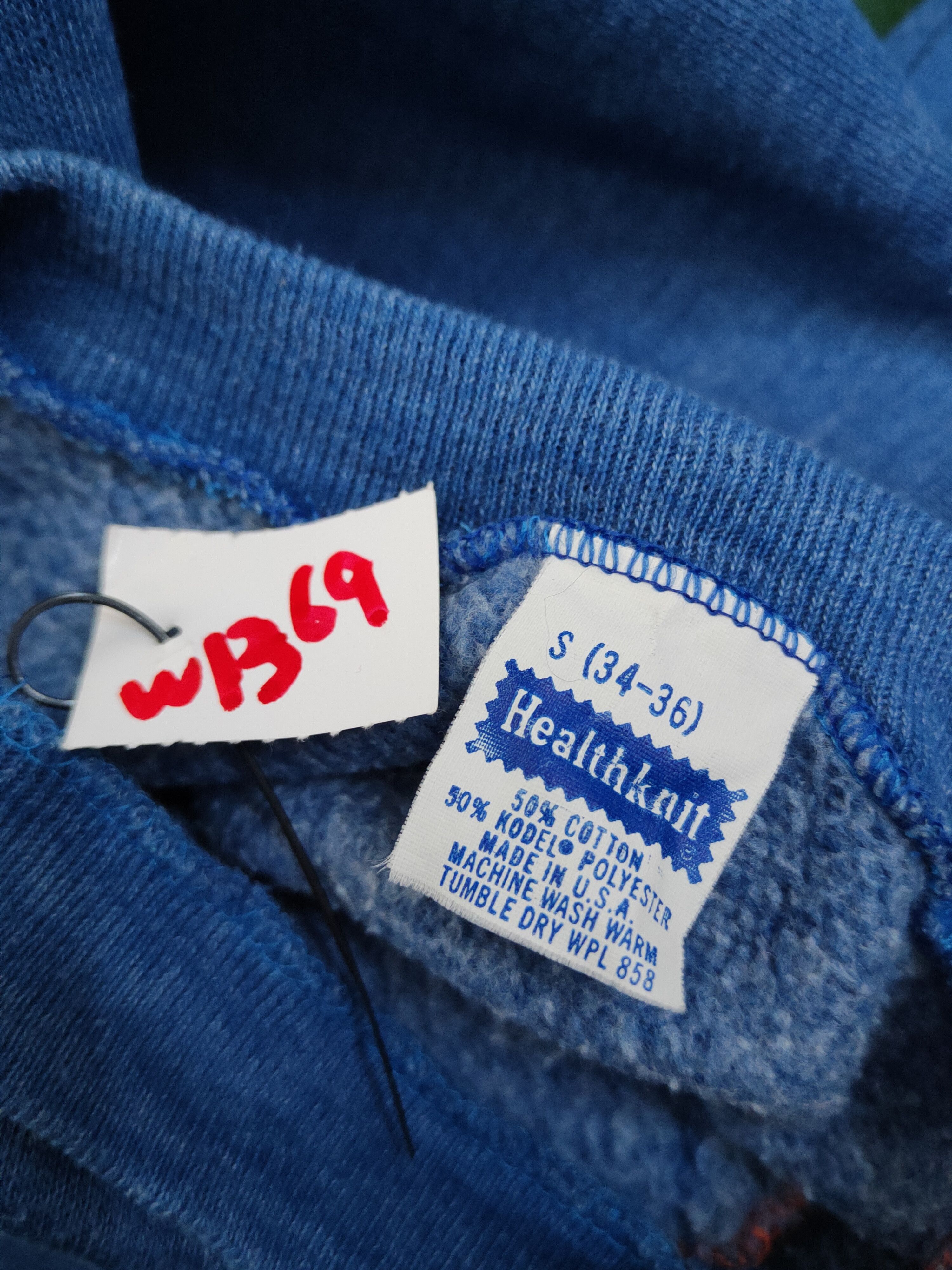 Vintage 90' Healthknit vintage plain Blue Sweatshirts #W1369 Size US S / EU 44-46 / 1 - 10 Thumbnail