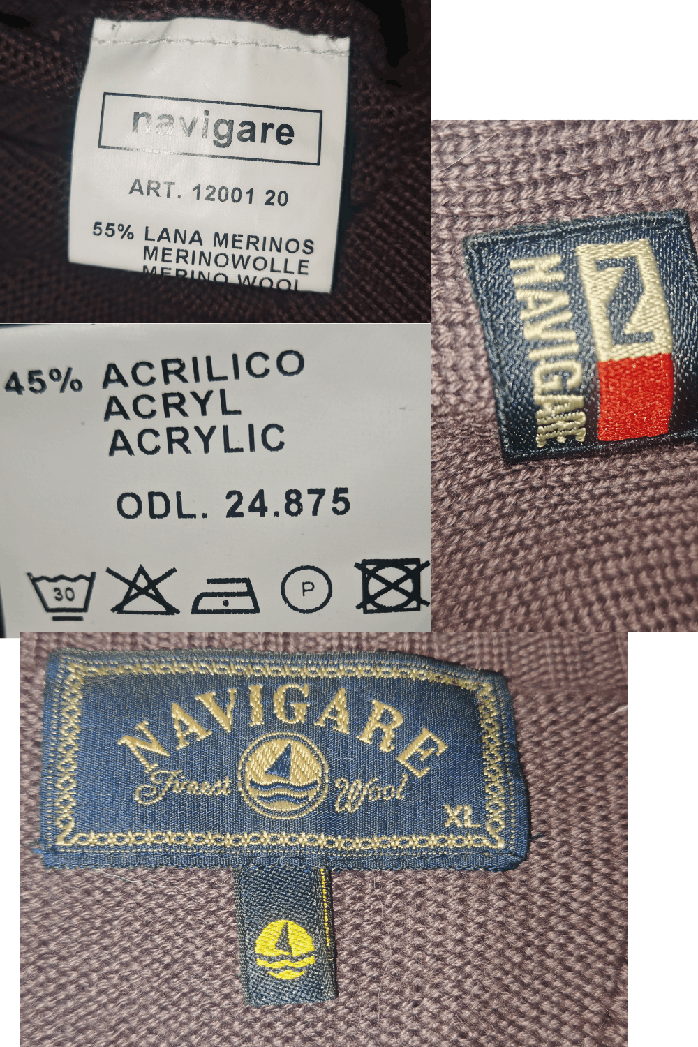 Other VTG Navigare Purple Merino Wool V-Neck Jumper made in Italy Size US XL / EU 56 / 4 - 6 Thumbnail