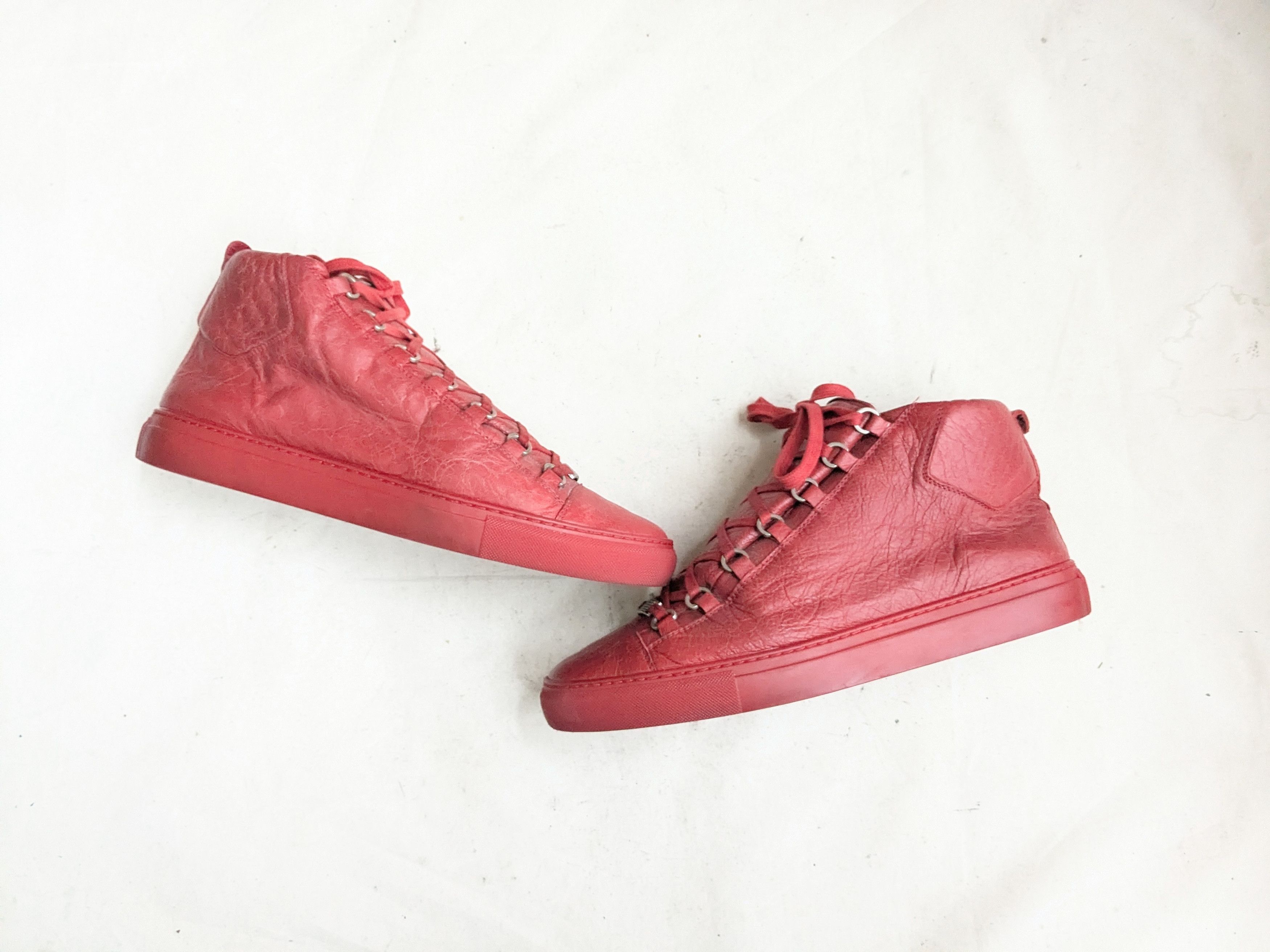 Balenciaga Balenciaga Arena Red 11 Leather High Top Sneakers Size US 11 / EU 44 - 1 Thumbnail