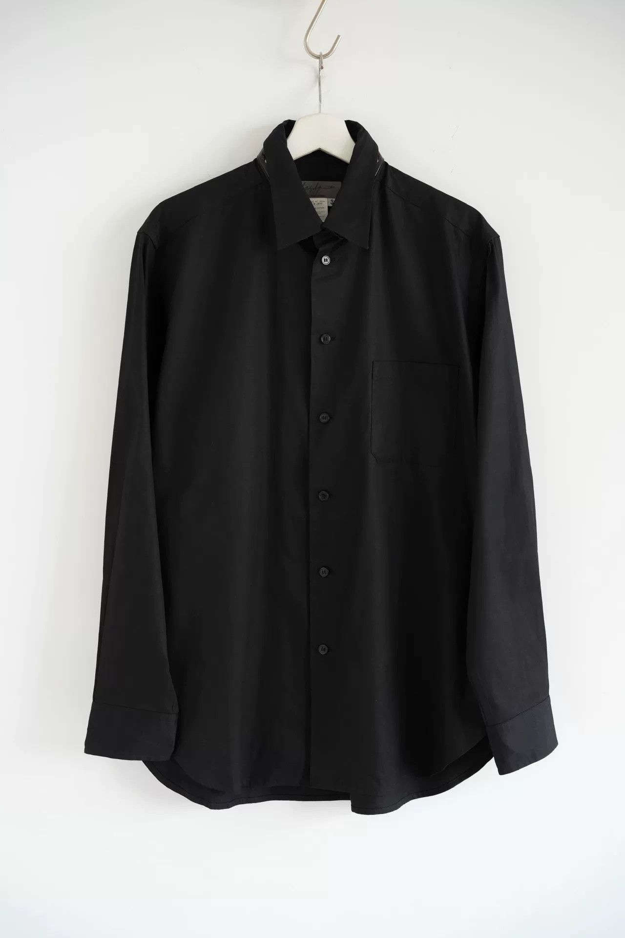 Yohji Yamamoto black cotton long sleeve shirt by Yohji Yamamoto Size US M / EU 48-50 / 2 - 1 Thumbnail