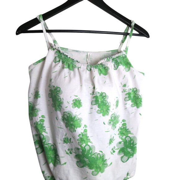 Vintage Vintage Denver Hayes Green White Floral Swim Tank Top Size L / US 10 / IT 46 - 2 Thumbnail