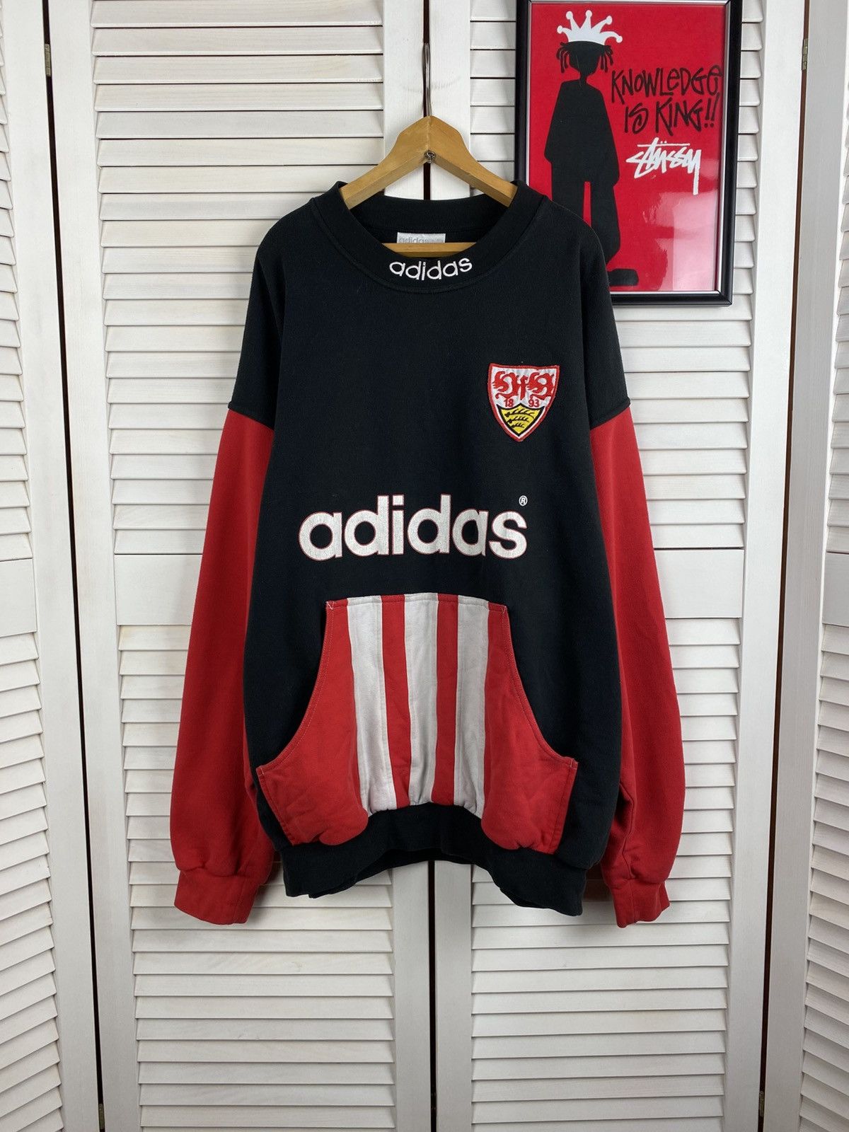 Adidas Vintage 90s Adidas VfB Stuttgart Trefoil Sweatshirt L Bundle Size US XL / EU 56 / 4 - 1 Thumbnail