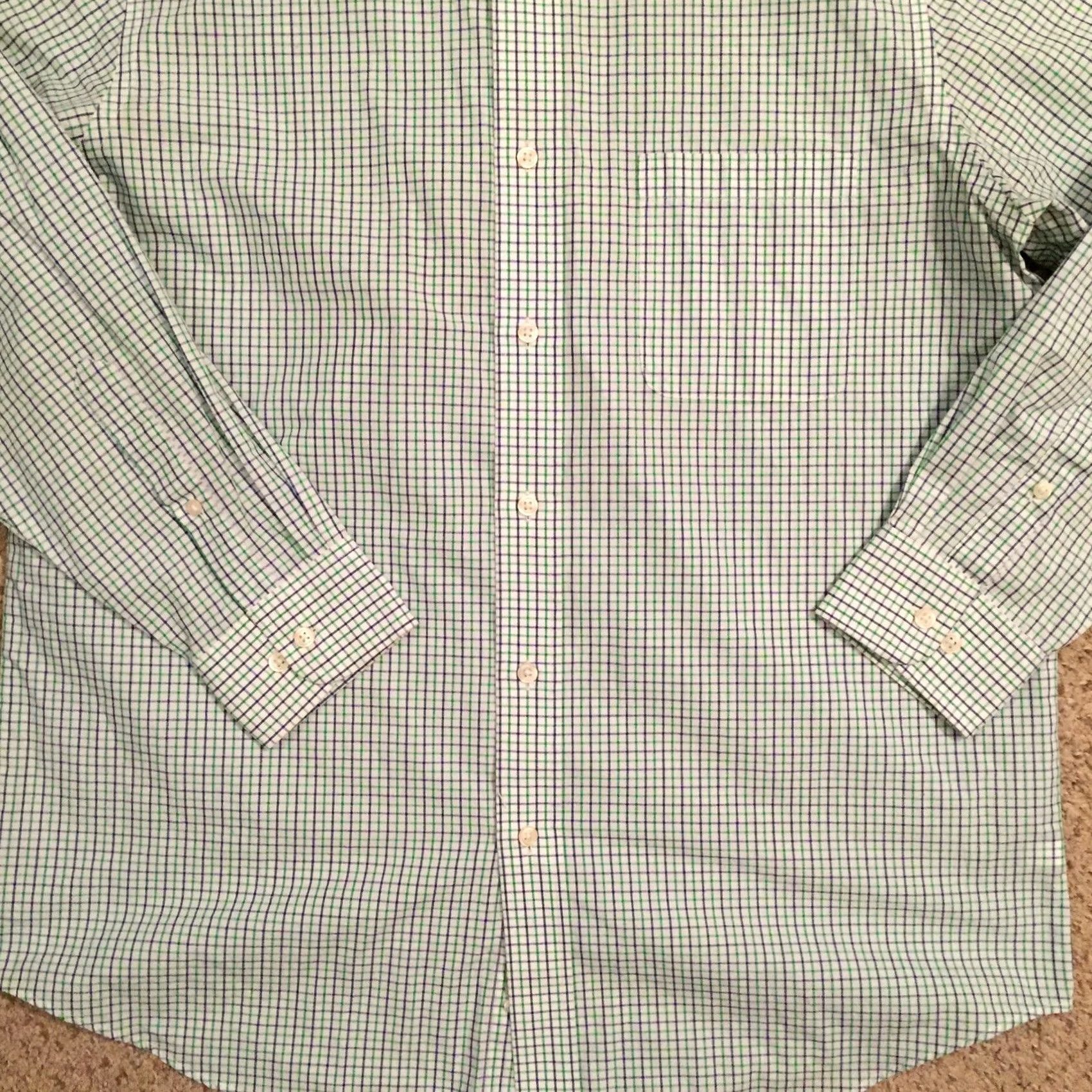 Croft & Barrow Croft & Barrow Shirt Mens 16.5 Green Purple Plaid Long Sleeve Button-Down Easy Care Cotton Blend Classic Regular Button Front Mens Shirt Size US XL / EU 56 / 4 - 4 Thumbnail