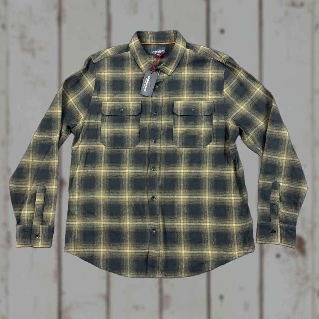 Vintage Jeremiah Shirt Mens Large L Green Plaid Flannel Long Sleeve Button-Up Pockets Outdoor Casual Workwear Size US L / EU 52-54 / 3 - 1 Thumbnail