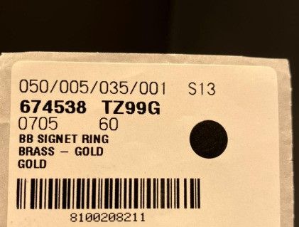 Balenciaga o1la1rc1a0924 Size: 60 / BB Signet Ring in Gold Size ONE SIZE - 4 Thumbnail