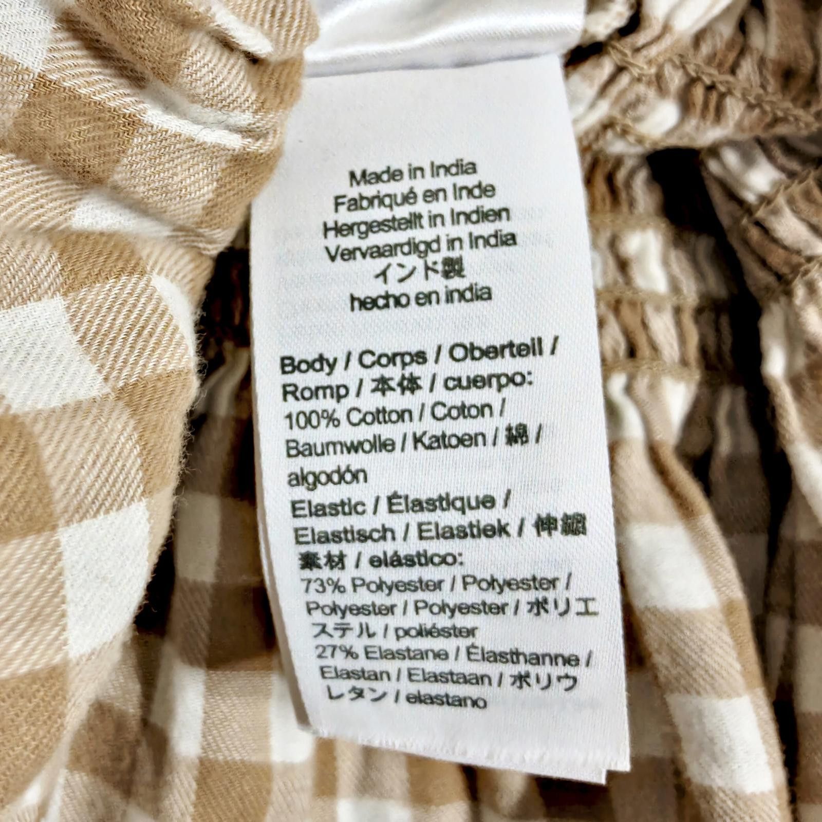 J.Crew J. Crew Chic Brown Gingham Flannel Smocked Crop Top Size M / US 6-8 / IT 42-44 - 8 Thumbnail