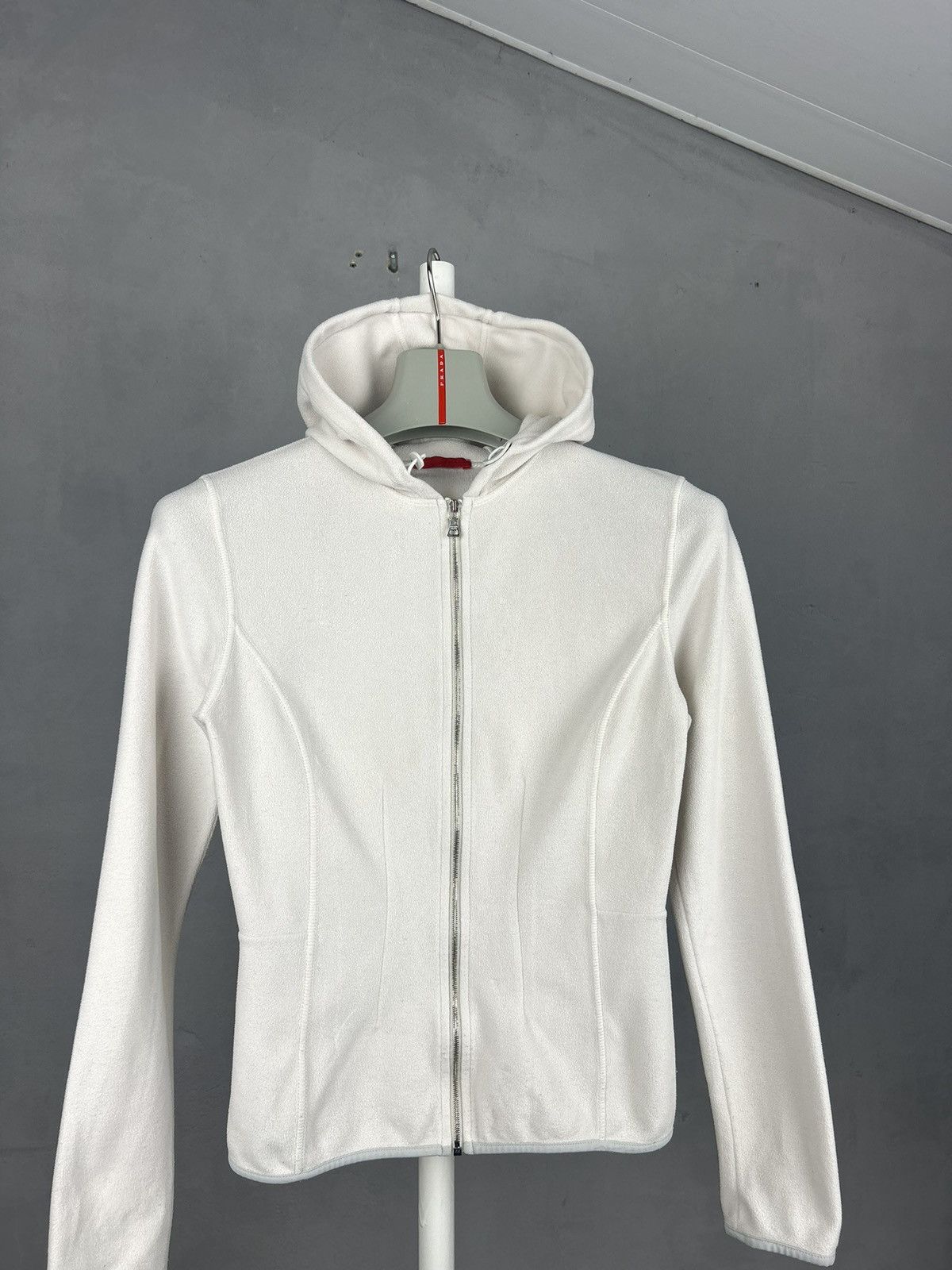 Prada Prada Sport White Fleece Zip Hoodie Size M Size M / US 6-8 / IT 42-44 - 2 Thumbnail