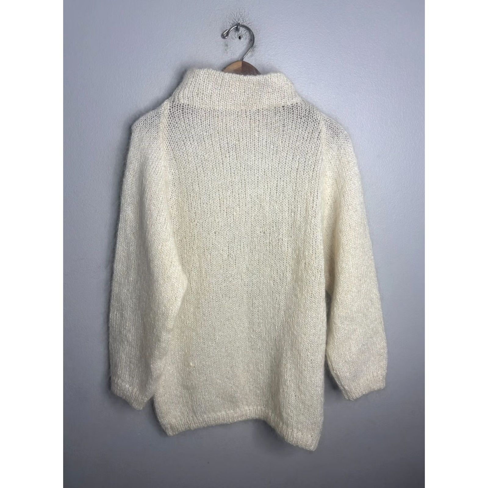 Vintage VINTAGE St Michael Black Mohair Blend Jumper Mock Neck Womens Size 38 Cardigan Size XS / US 0-2 / IT 36-38 - 7 Thumbnail