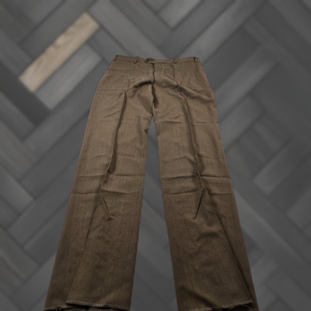 Rivieras Riviera Alfio Wool Dress Pants Mens 40x34 Brown Unhemmed Made In Canada Trousers Wool Dress Pants Men Brown Alfio Canada Unhemmed 40x36 Bis Size US 40 / EU 56 - 1 Thumbnail