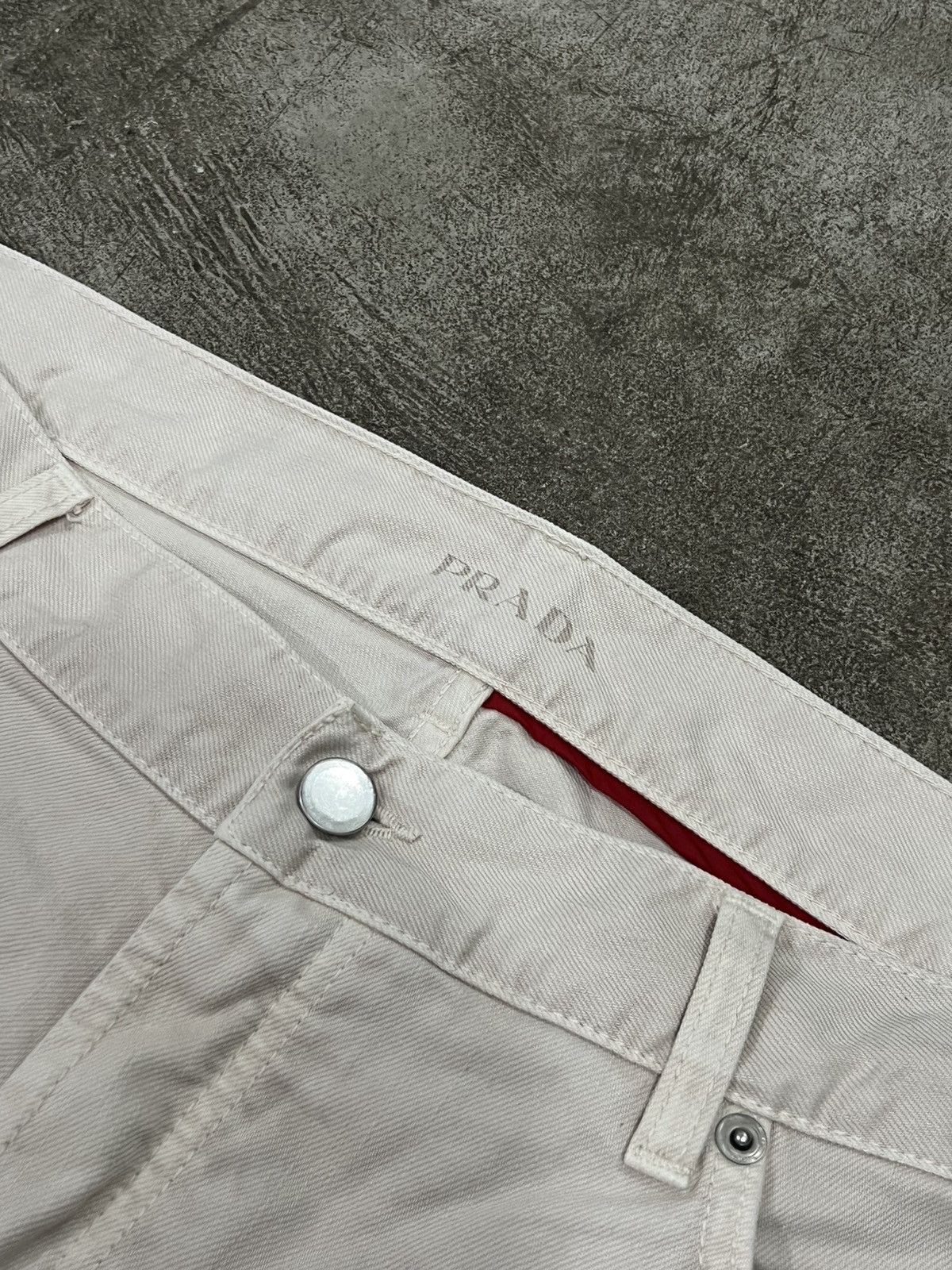 Prada Prada Small Logo Cream Classic Fit Denim Jeans Size US 36 / EU 52 - 5 Thumbnail