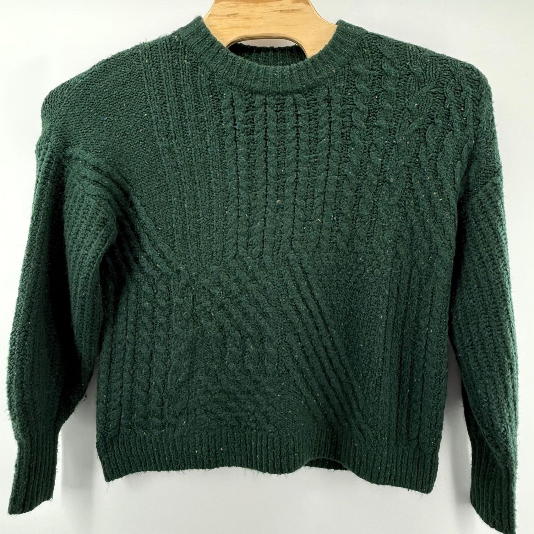 Old Navy Old Navy Sweater XS Green Cable Pullover - Womens Size XS / US 0-2 / IT 36-38 - 2 Thumbnail