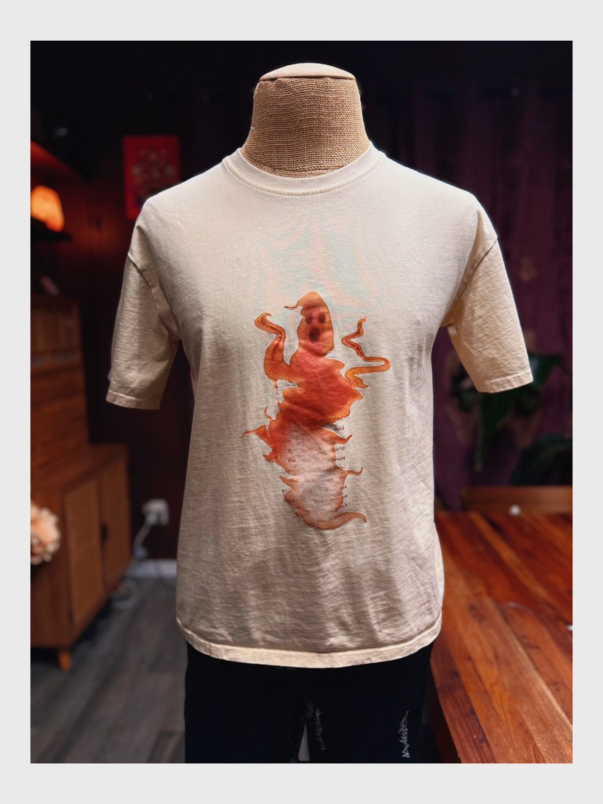 Other Ghostly Abstract Graphic Tee – Beige Unisex T-Shirt Size US M / EU 48-50 / 2 - 1 Thumbnail