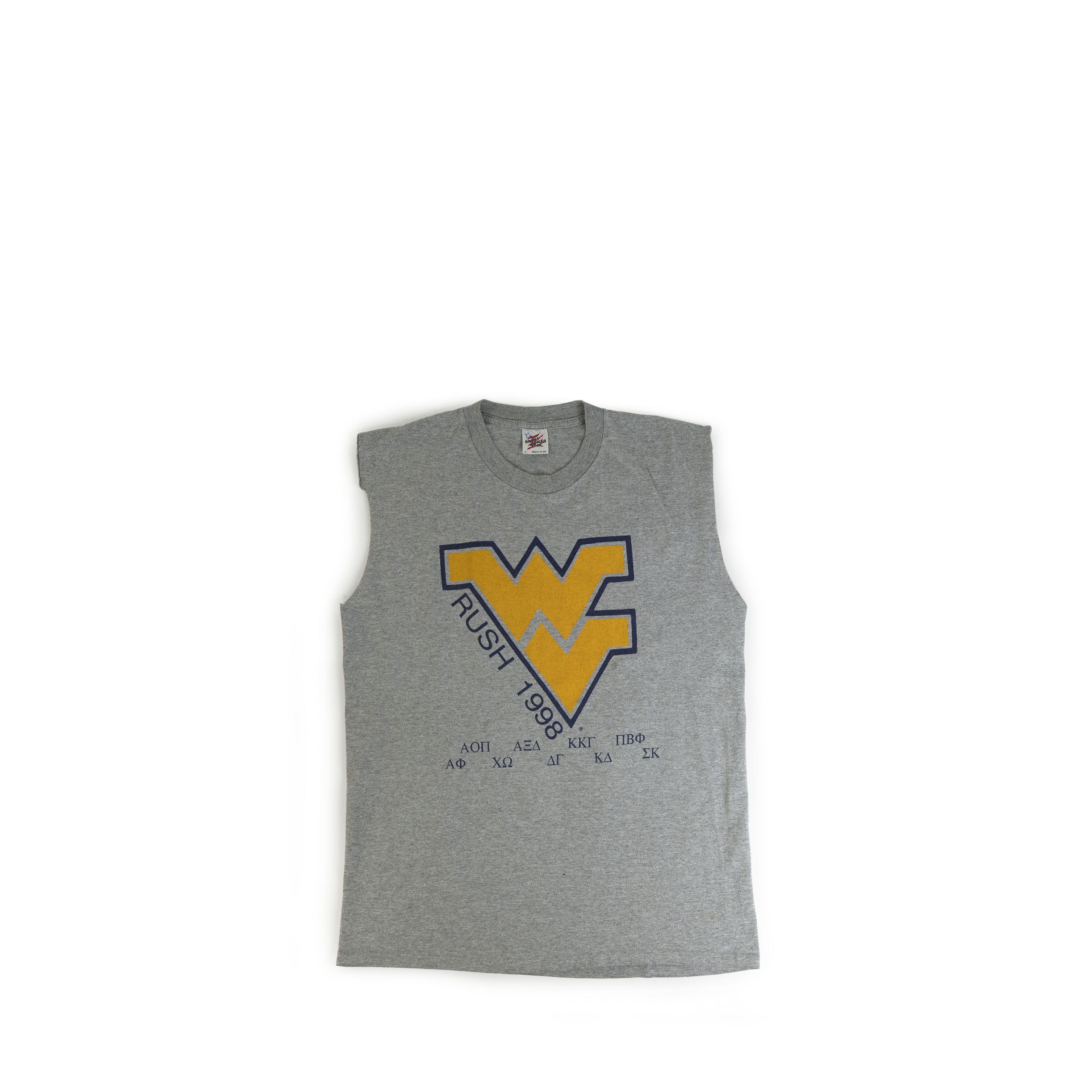 Vintage Vintage 1998 West Virginia Rush Counselor Cut Off Shirt Size US L / EU 52-54 / 3 - 1 Thumbnail