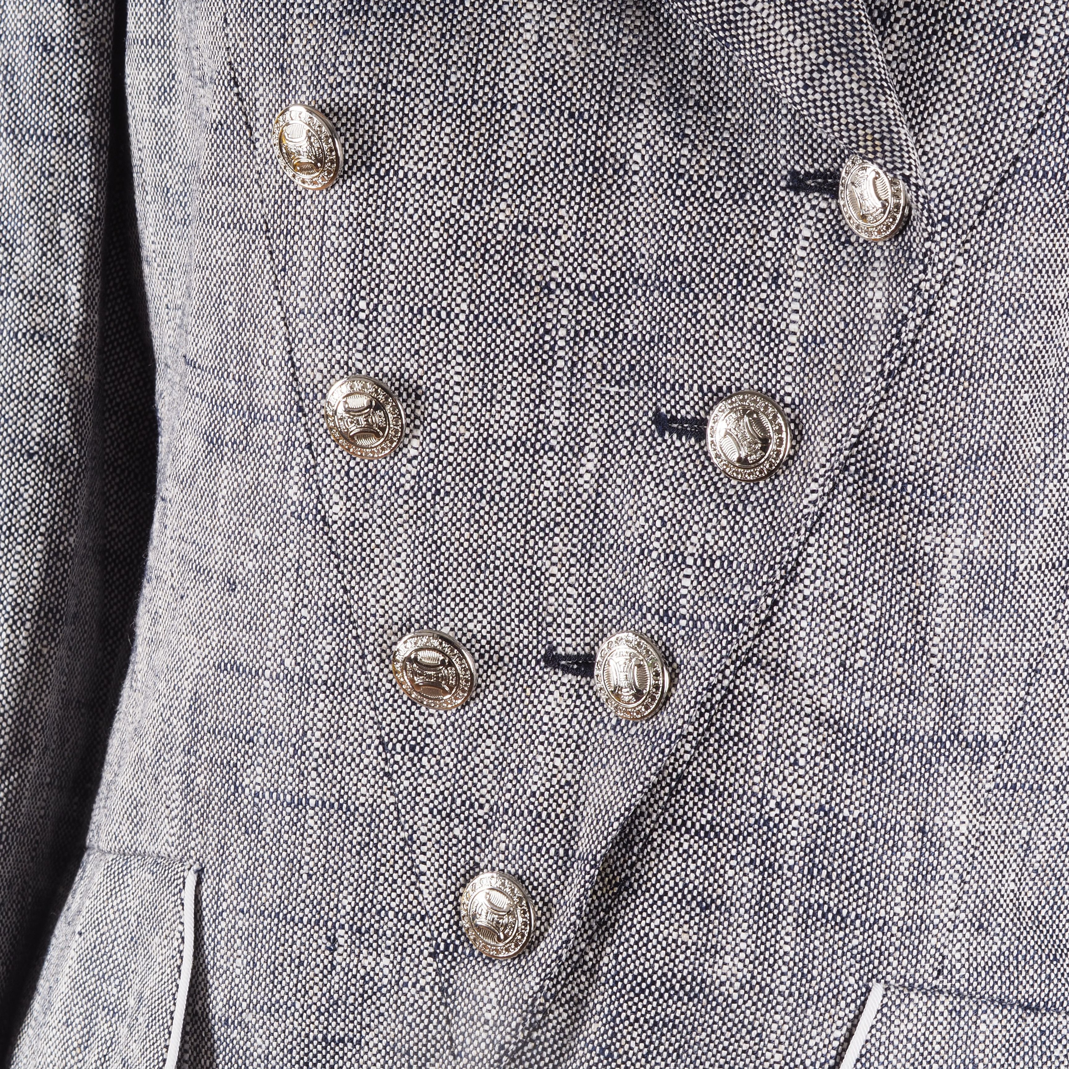 Celine Celine Paris Vintage Gray Double Breasted Blazer Jacket Size M / US 6-8 / IT 42-44 - 5 Thumbnail