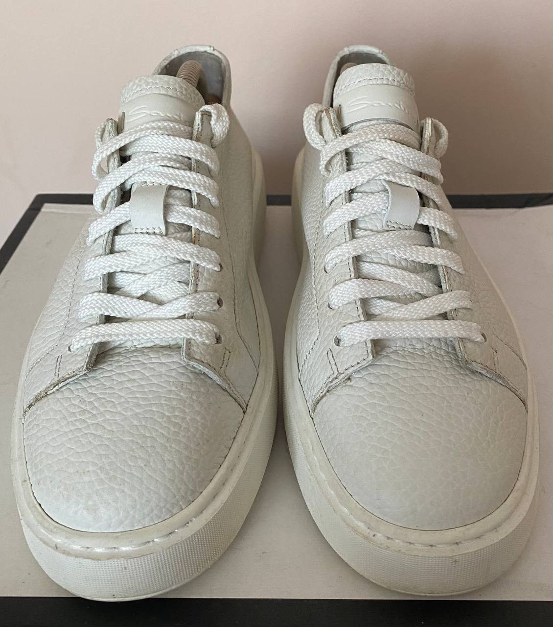 Santoni Santoni Design White women's Leather Classic Sneakers Size US 7 / IT 37 - 3 Thumbnail