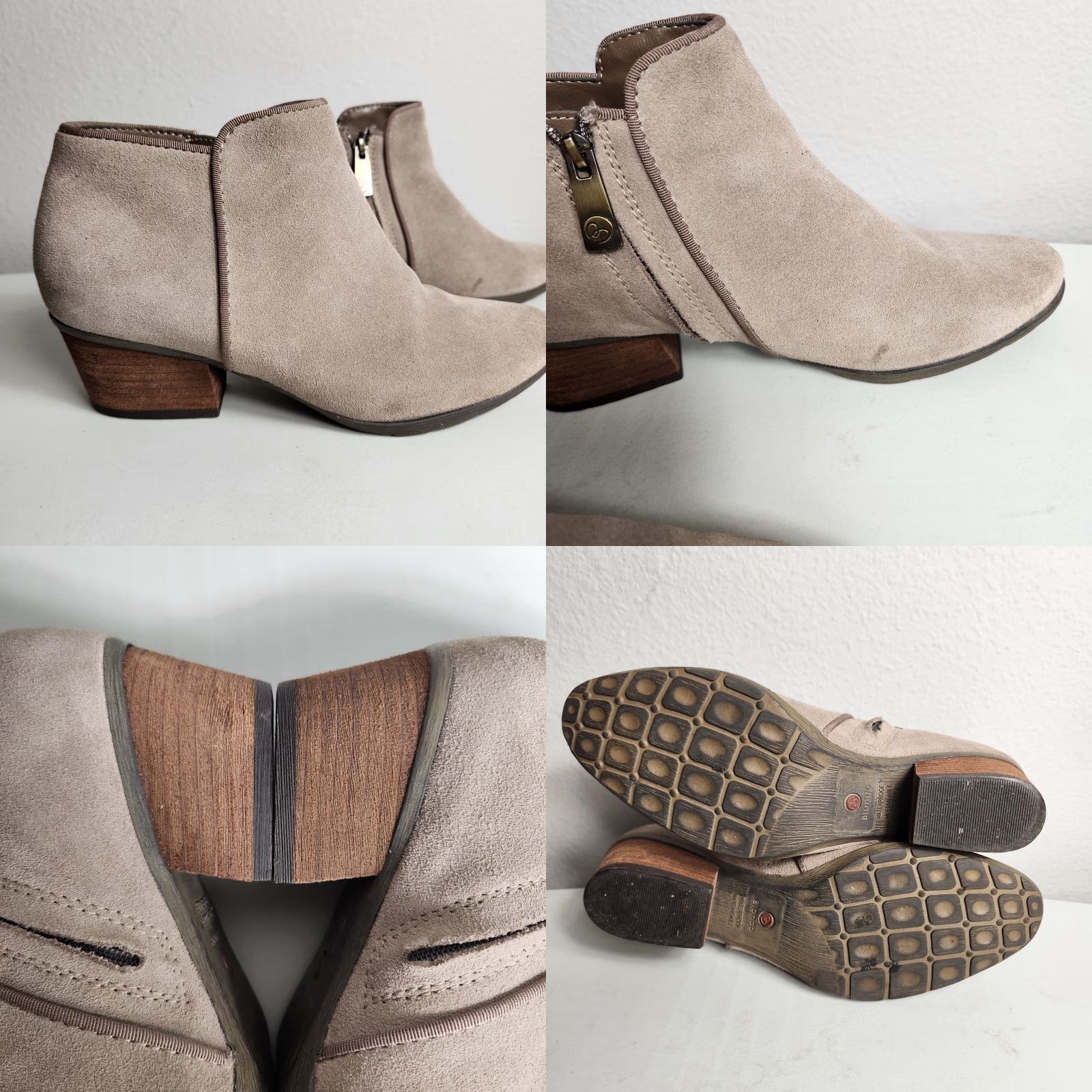 Blondo Blondo Villa Waterproof Suede Ankle Bootie Mushroom-Size 8 Womens Bootie, Beige, Almond Toe, Block Heel, Side Zip, City, Bohemian, 2-2.9 in Size US 8 / IT 38 - 8 Thumbnail