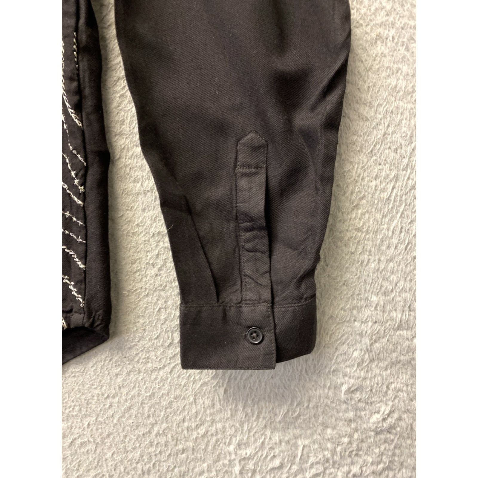 Zara ZARA Man Button Shirt Men’s M Black Crochet Slim Embroidered Metallic Embroidery Button-Up Shirt Mens Size US M / EU 48-50 / 2 - 4 Thumbnail