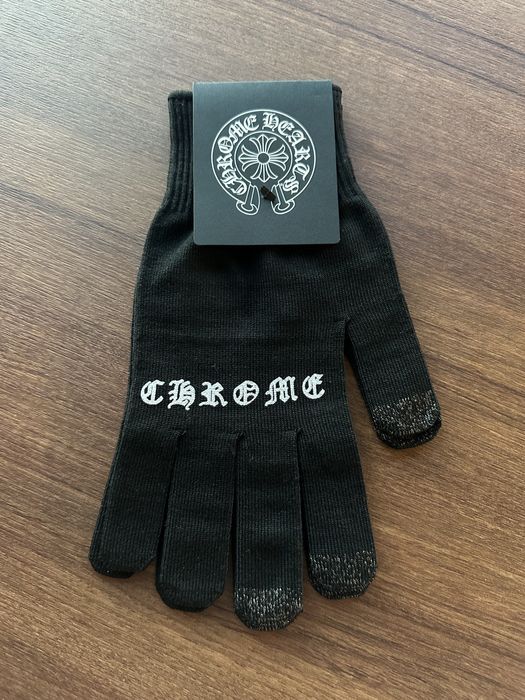 Chrome Hearts Chrome Hearts CROSS PATCH LEATHER Black Gloves, Grailed