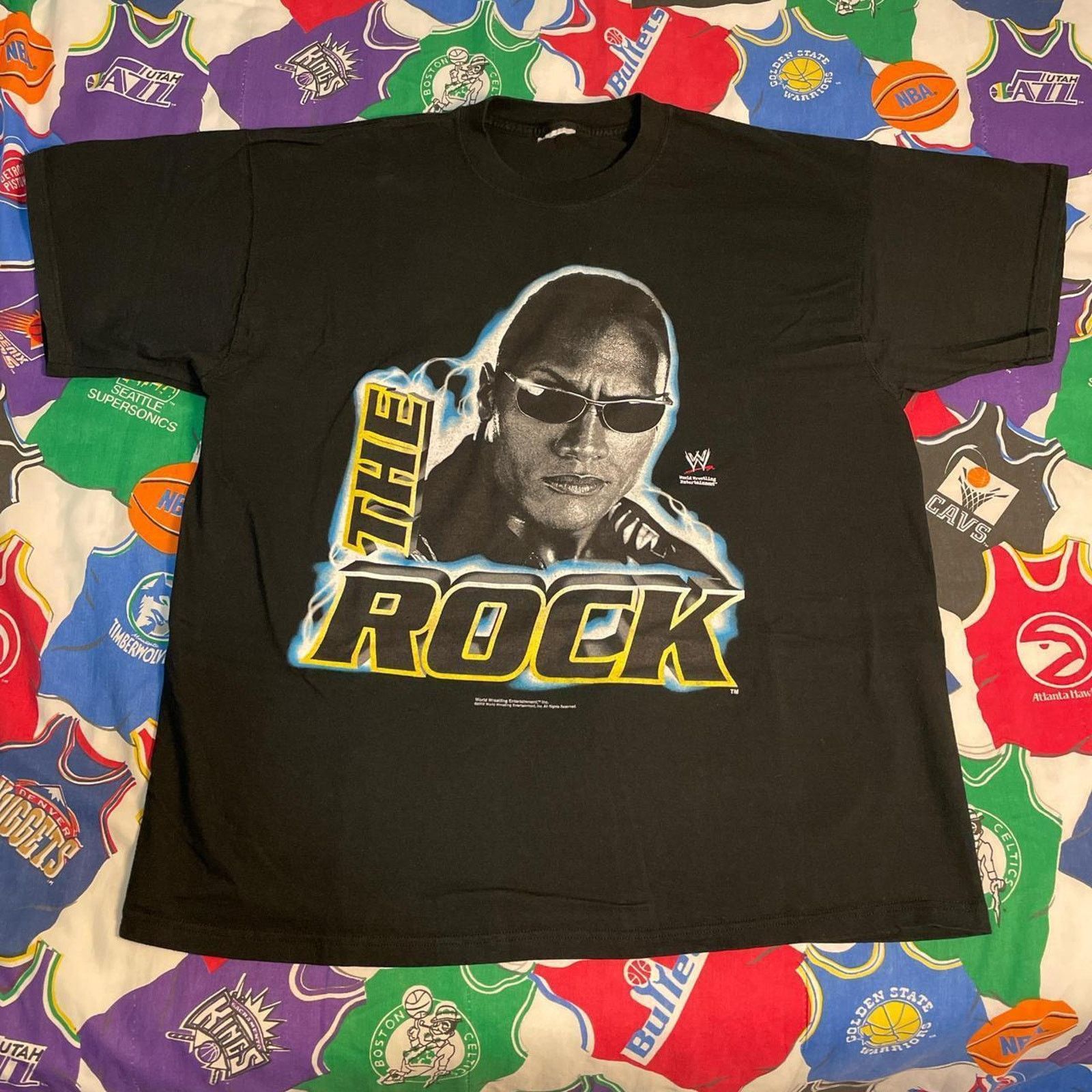 Vintage × WWE × WWF Vintage 2002 WWF The Rock Poontag Pie Wrestling Tee Size US XL / EU 56 / 4 - 1 Thumbnail