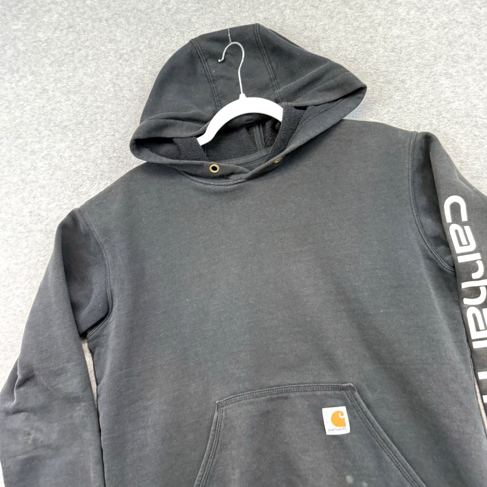 Carhartt VINTAGE Carhartt Hoodie Shirt Mens Small Black K288 Relaxed Fit Hooded Graphic Print Pockets Pullover Sweatshirt Outdoor Workwear Size US S / EU 44-46 / 1 - 3 Thumbnail