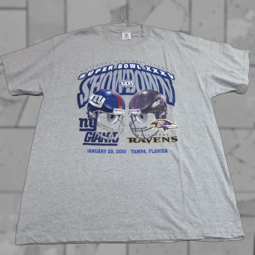 Vintage VINTAGE Baltimore Ravens Shirt 2XL Gray Superbowl 2001 NY Giants Shirt Mens Transition Size US XXL / EU 58 / 5 - 1 Thumbnail