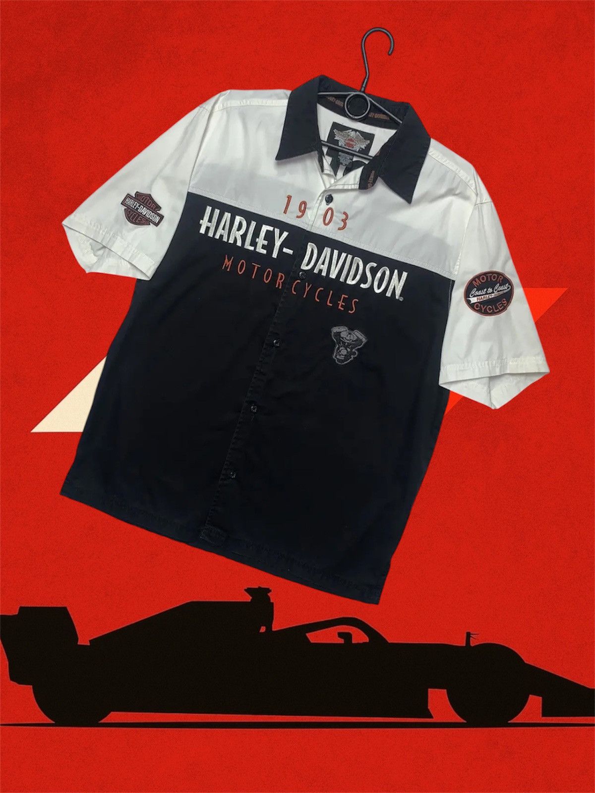 Vintage Harley Davidson Shirt Moto big logo size M