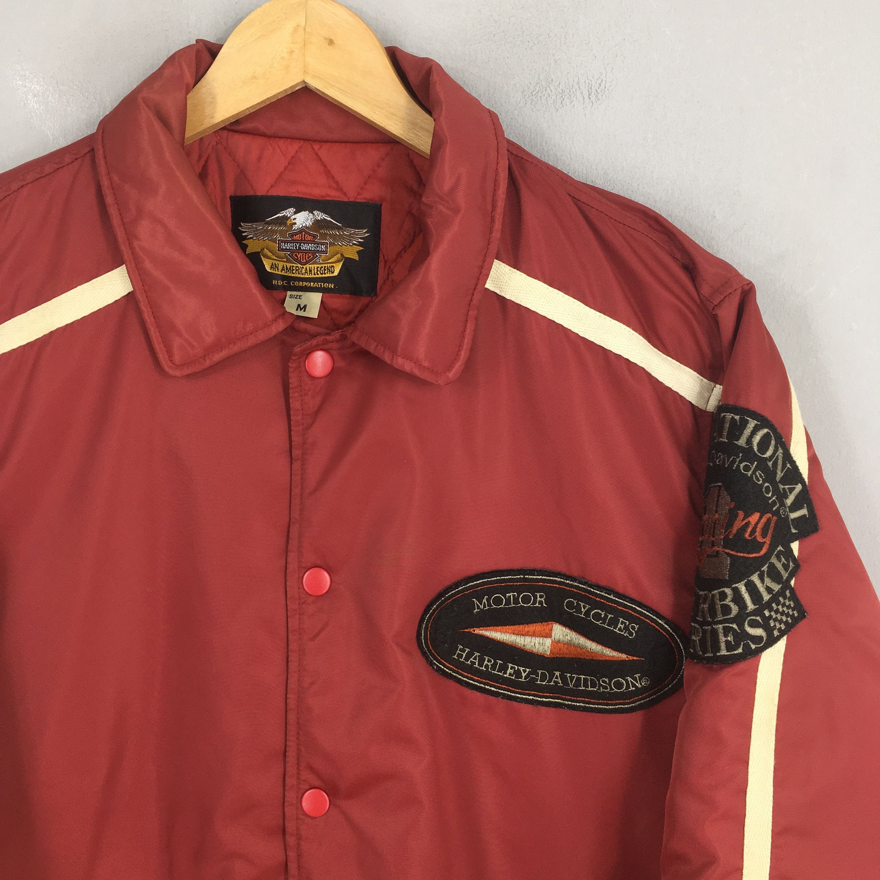 Harley Davidson Vintage 90s Harley Davidson Motorcycles Button Red Jacket Size US M / EU 48-50 / 2 - 4 Thumbnail
