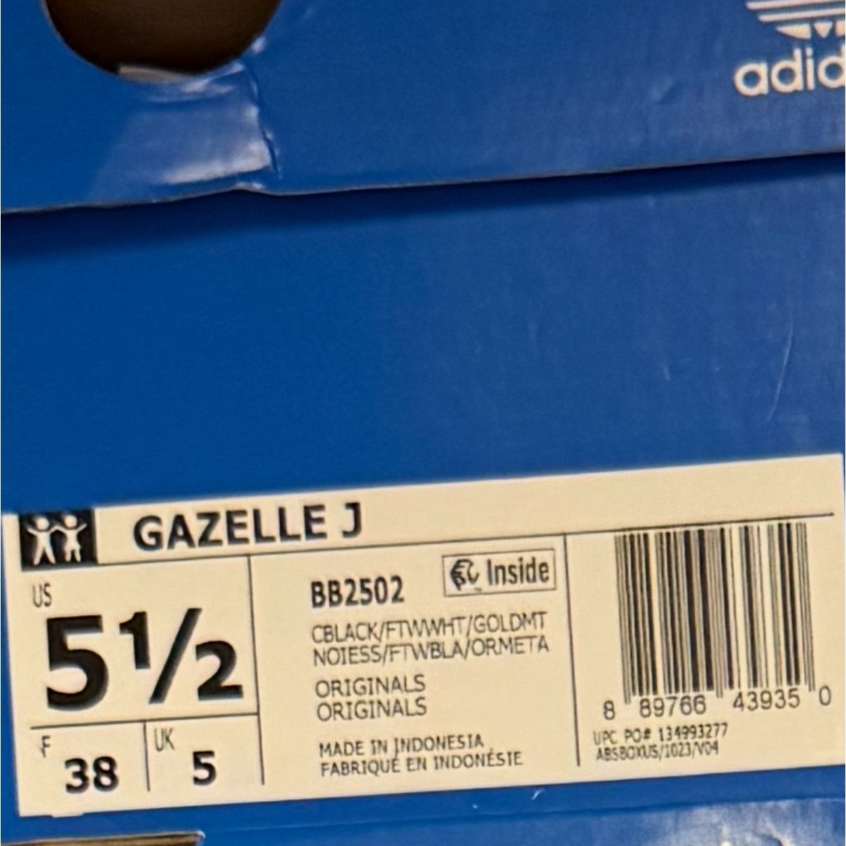 Adidas ADIDAS Original Kids' 5.5 CORE BLACK Gazelle Suede Black Size US 5.5 / IT 35.5 - 8 Thumbnail