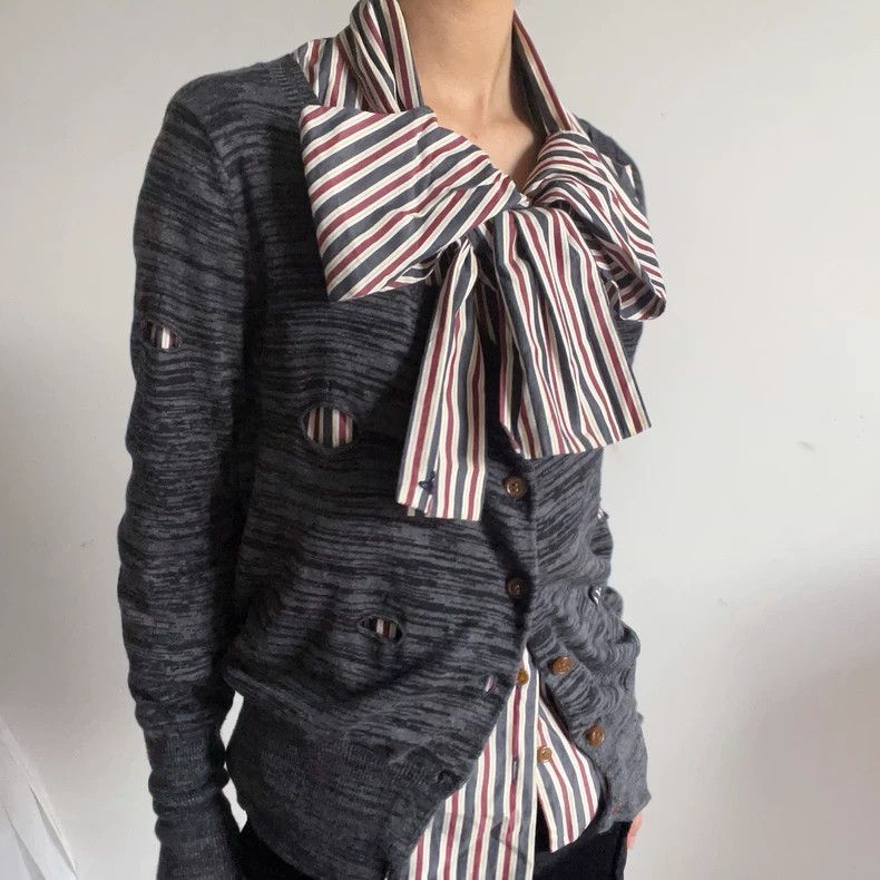 Vivienne Westwood Vivienne Westwood Punk ripped knit cardigan Size L / US 10 / IT 46 - 2 Thumbnail