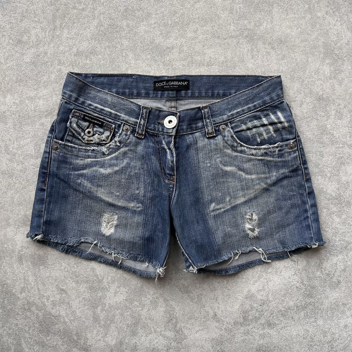 Dolce & Gabbana Vintage 90s Dolce Gabbana Distressed Mini Shorts Size 30" / US 8 / IT 44 - 1 Thumbnail